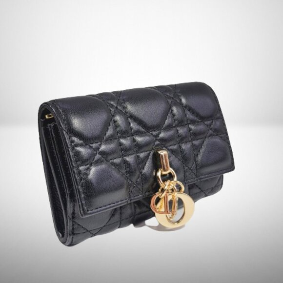 Dior Glycine Wallet in Black Cannage Lambskin - Picture 1 of 8
